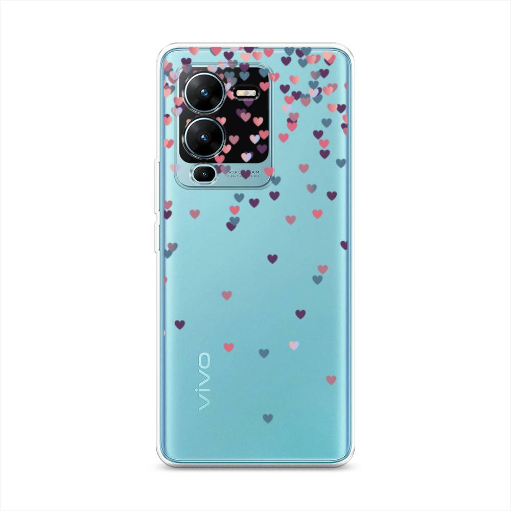 

Чехол на Vivo V25 Pro 5G "Посыпка сердечки", Розовый;фиолетовый, 267450-3