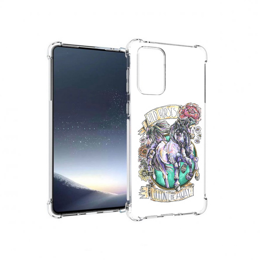 

Чехол MyPads Tocco для Samsung Galaxy A73 рисунок коней в цветах (PT226913.548.582), Прозрачный, Tocco