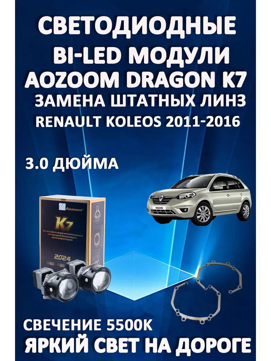 Светодиодные Bi-LED модули Aozoom Dragon Knight K7 Renault Koleos 2011-2016