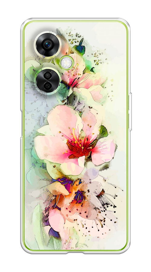 

Чехол на OnePlus Nord N30 5G/CE3 5G/CE3 Lite "Нежные цветы", Зеленый;розовый, 153750-2