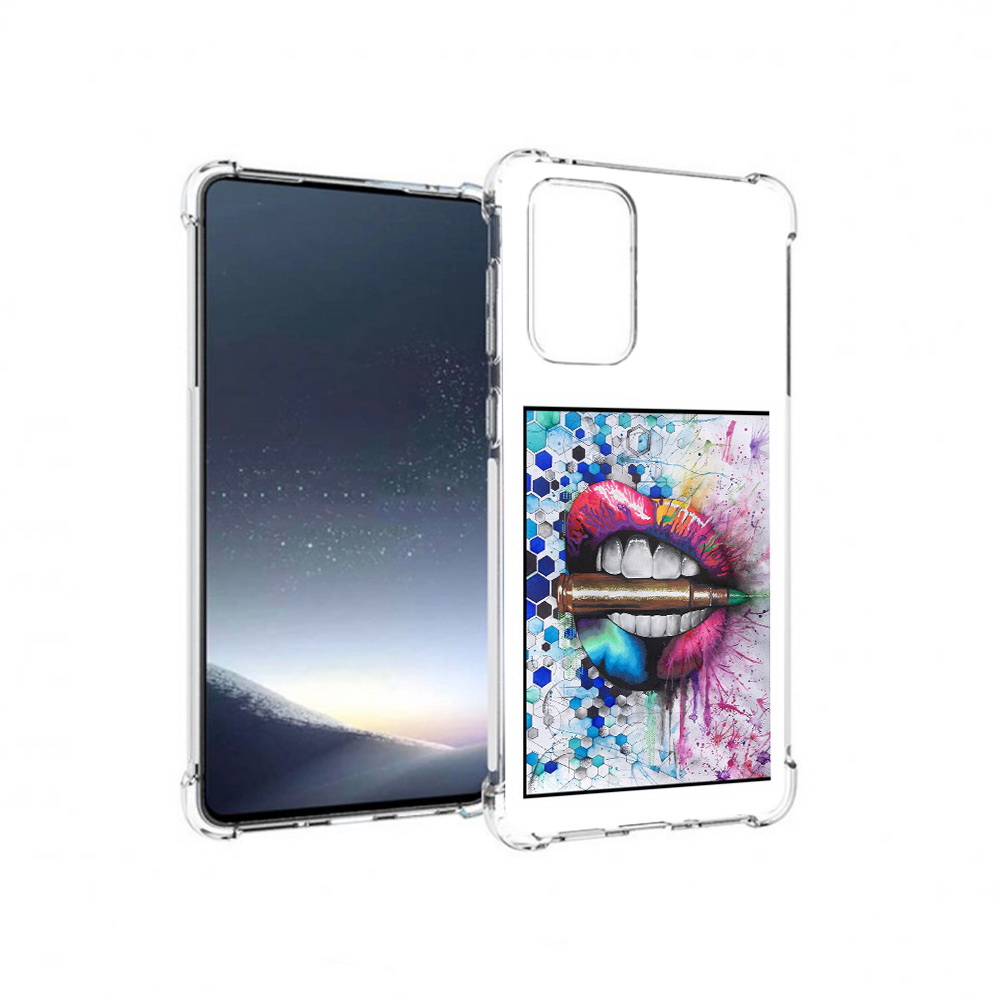 

Чехол MyPads Tocco для Samsung Galaxy A73 разноцветные губы с пулей (PT226913.548.571), Прозрачный, Tocco
