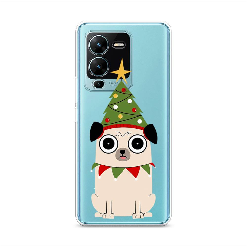 

Чехол на Vivo V25 Pro 5G "Собачка с ёлочкой", Бежевый;красный;зеленый, 267450-1