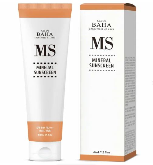 Увлажняющий солнцезащитный крем Cos De BAHA MS Hydrating Mineral Sunscreen SPF50+ 45 мл