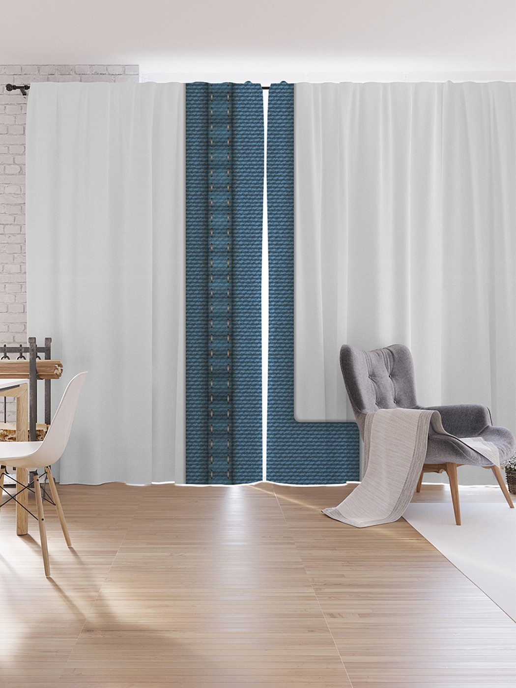 

Шторы под лён JoyArty "Стильная l", серия Oxford DeLux, 340х265 см, Стильная l