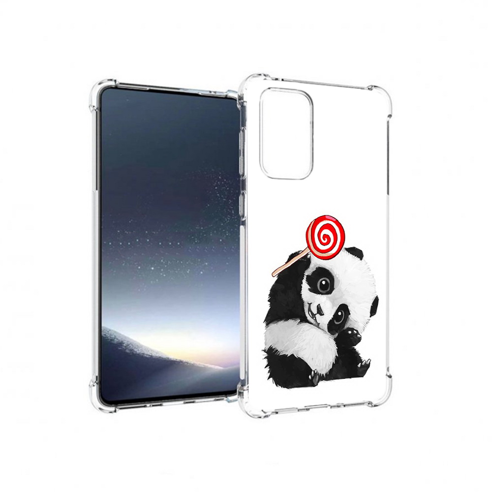 

Чехол MyPads Tocco для Samsung Galaxy A73 панда с леденцом (PT226913.548.534), Прозрачный, Tocco