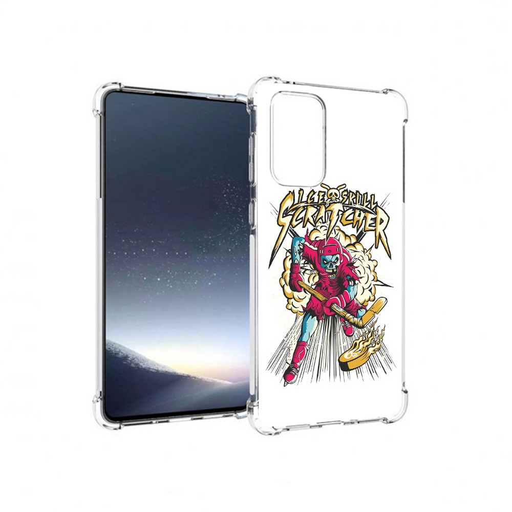 

Чехол MyPads Tocco для Samsung Galaxy A73 нарисованный скелет хоккеист (PT226913.548.514), Прозрачный, Tocco