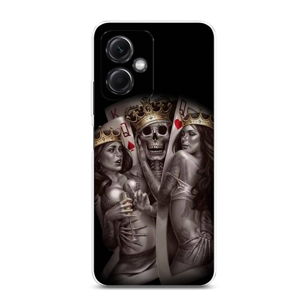 

Чехол на Xiaomi Redmi Note 12 5G "Карты король и королевы", Серый;желтый, 316950-6