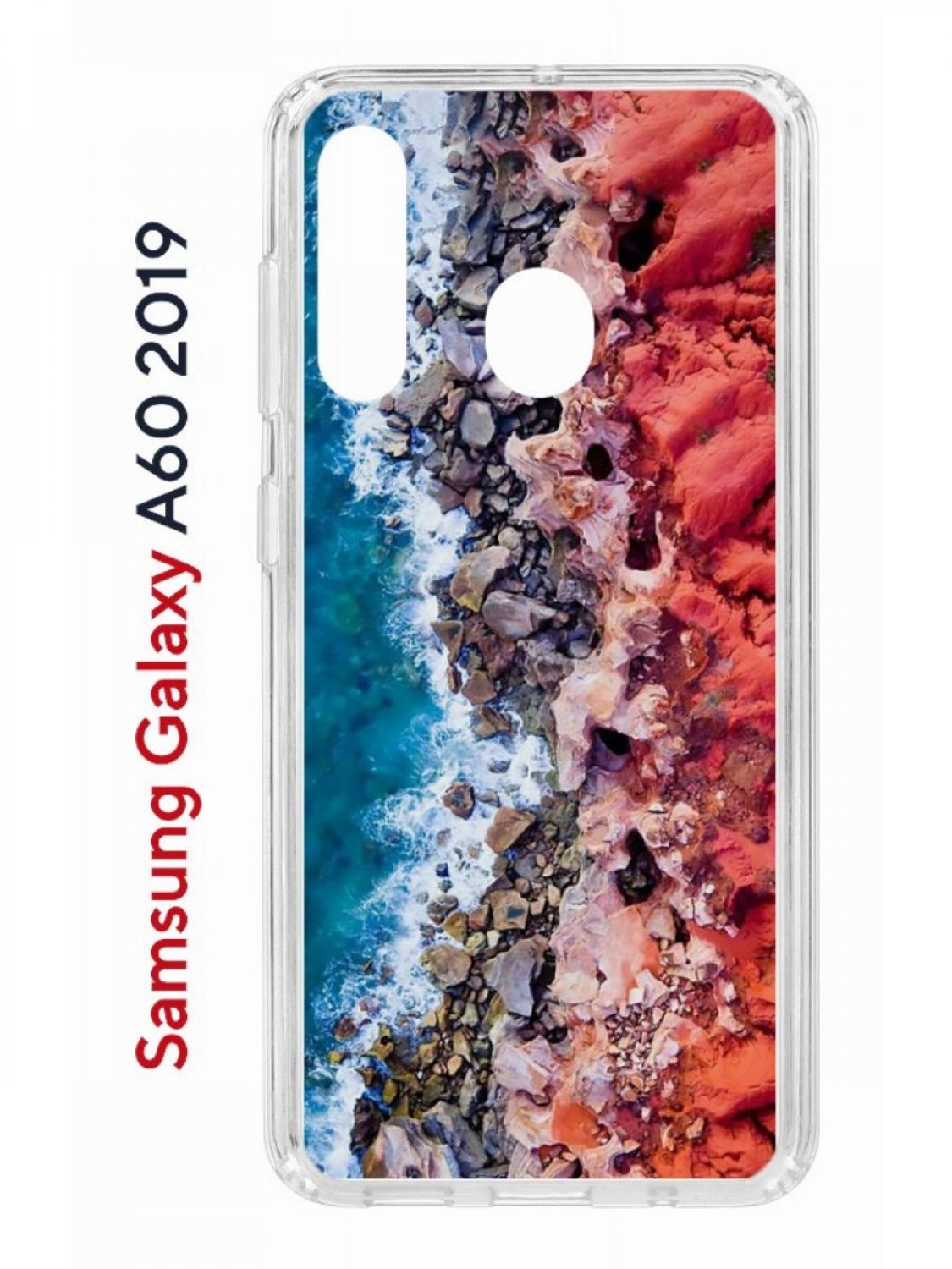 

Чехол на Samsung A60 2019 с принтом Kruche Print Морской берег противоударный бампер, Прозрачный;красный;голубой;бежевый, Самсунг Галакси А60