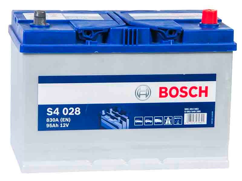 Аккумулятор Bosch Asia Silver S4028 95 А/ч 830 A обр. пол. Азия авто (306x173x225) с борт