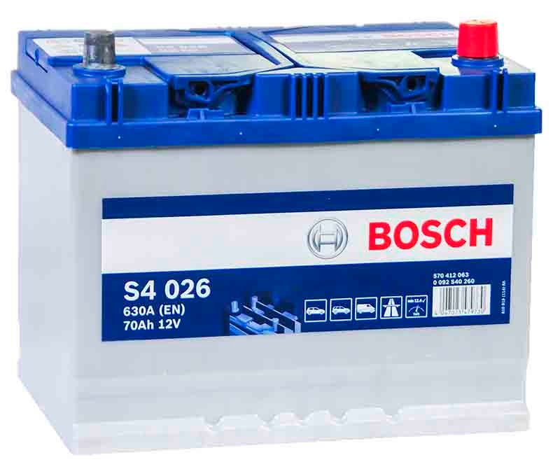 Аккумулятор Bosch Asia Silver S4026 70 А/ч 630 A обр. пол. Азия авто (261x175x220) с борт