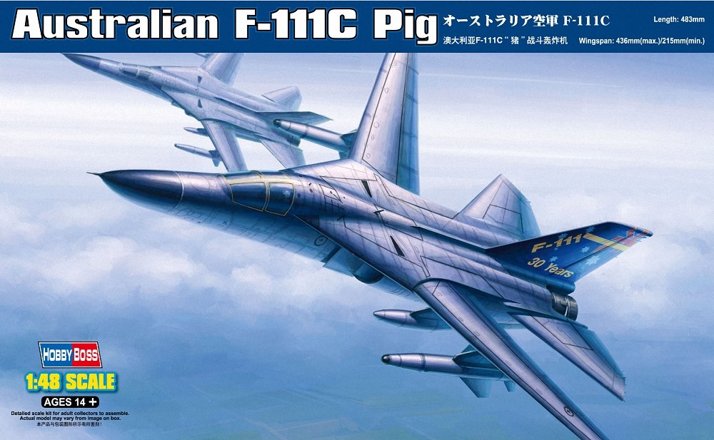 фото Сборная модель hobby boss 1/48 general-dynamics f-111c pig (australian air force) 80349 hobbyboss