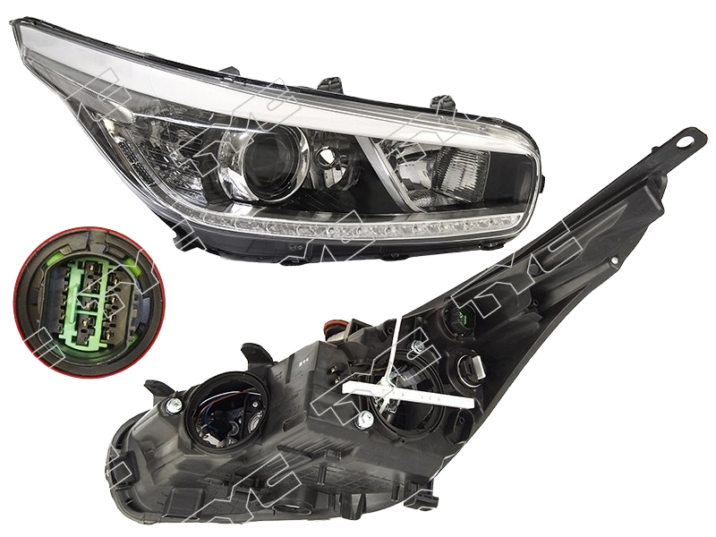 

Фара Kia Ceed 12-18 Rh (правый) Галоген, Led TYC арт. TG-223-1150RMLDEM2