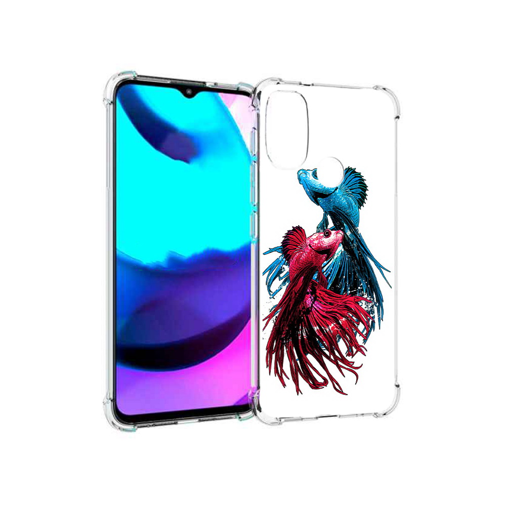 

Чехол MyPads Tocco для Motorola Moto E20 рыбы петушки (PT162039.356.592), Прозрачный, Tocco