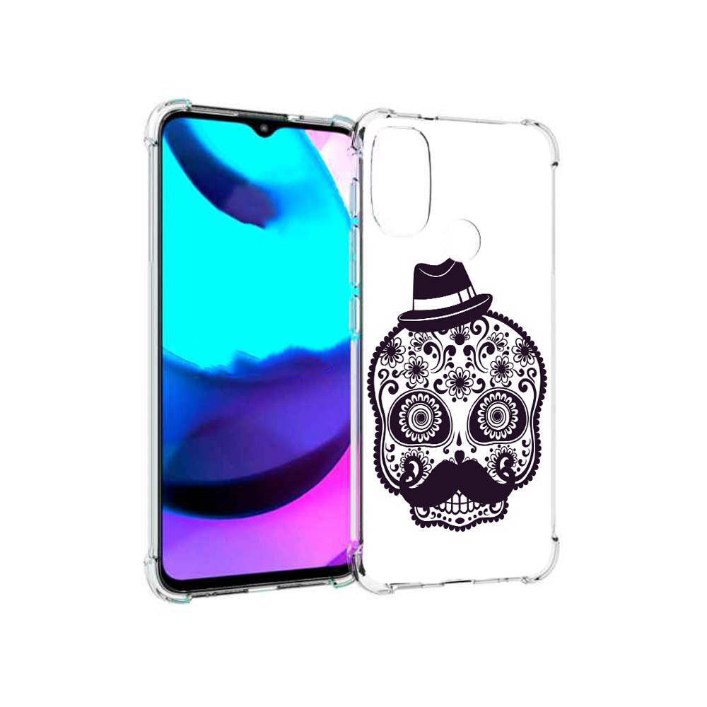 

Чехол MyPads Tocco для Motorola Moto E20 разрисованный скелет (PT162039.356.575), Прозрачный, Tocco