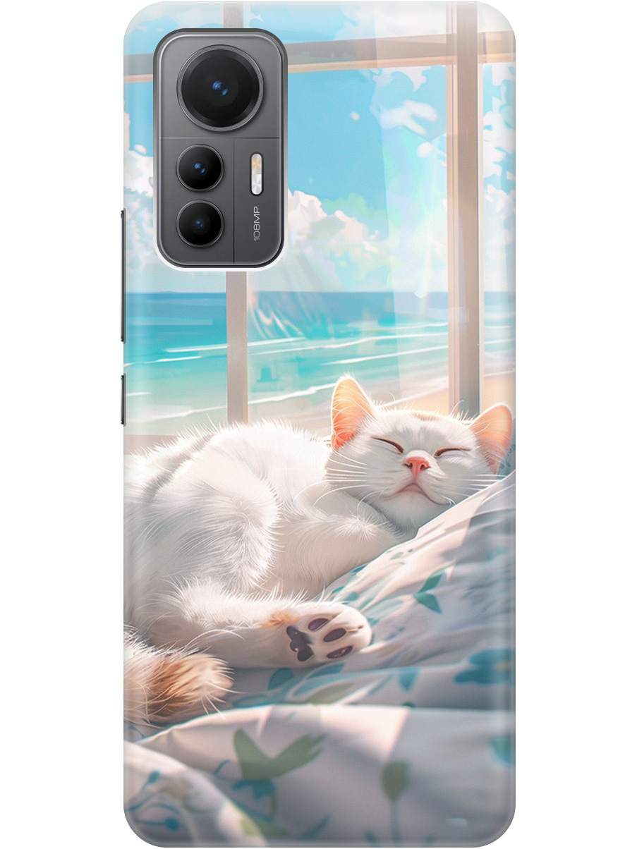 

Силиконовый чехол на Xiaomi 12 Lite с принтом "Отдыхающий котик", Прозрачный;белый;голубой, 740133312