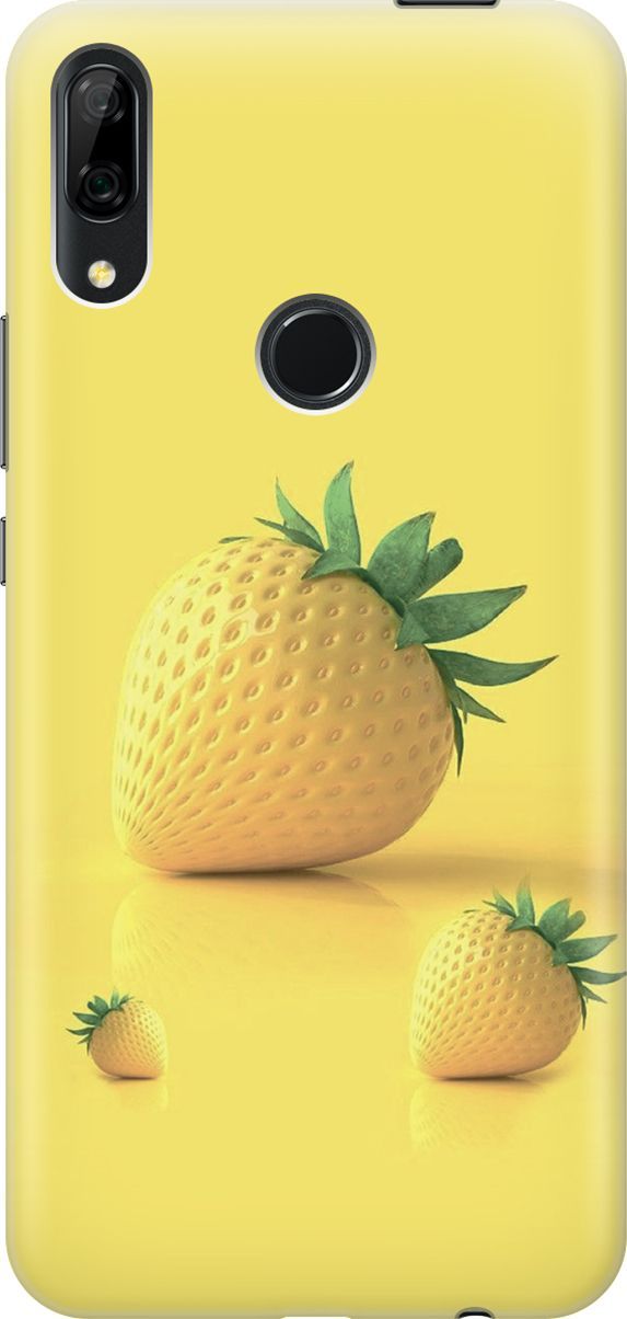

Чехол на Honor 9X/9X Premium/Huawei P Smart Z/Y9 Prime (2019) "Желтая клубника", Черный, 6426