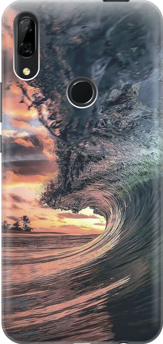 

Чехол на Honor 9X/9X Premium/Huawei P Smart Z/Y9 Prime (2019) "Волна на закате", Оранжевый;синий, 6425