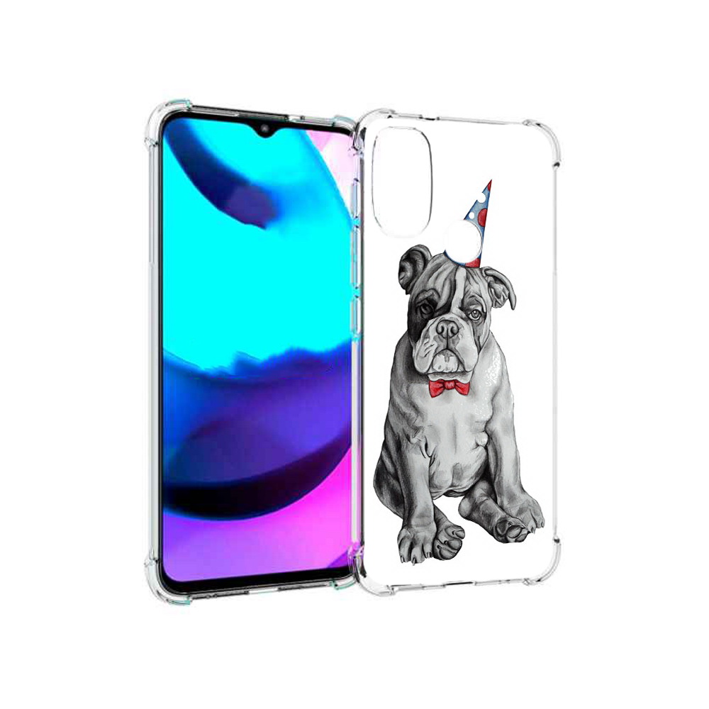 

Чехол MyPads Tocco для Motorola Moto E20 праздничный щенок (PT162039.356.554), Прозрачный, Tocco