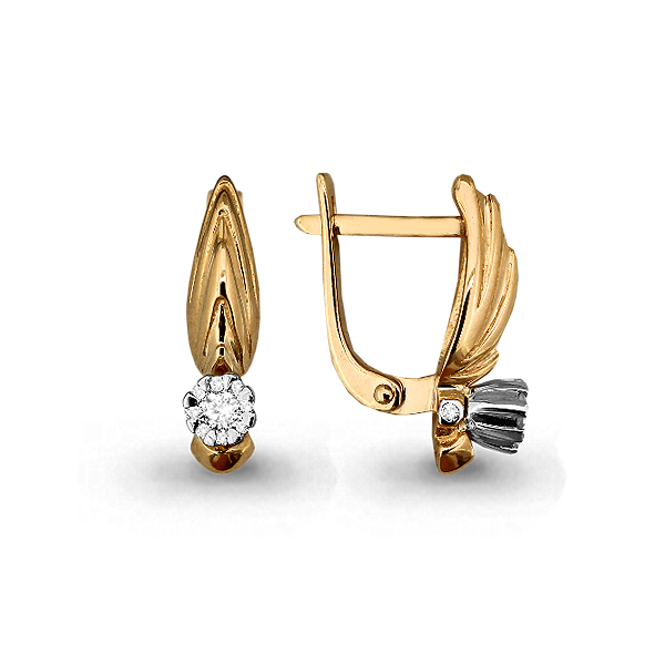 

Серьги из красного золота Aquamarine 941673к, бриллиант, 941673к
