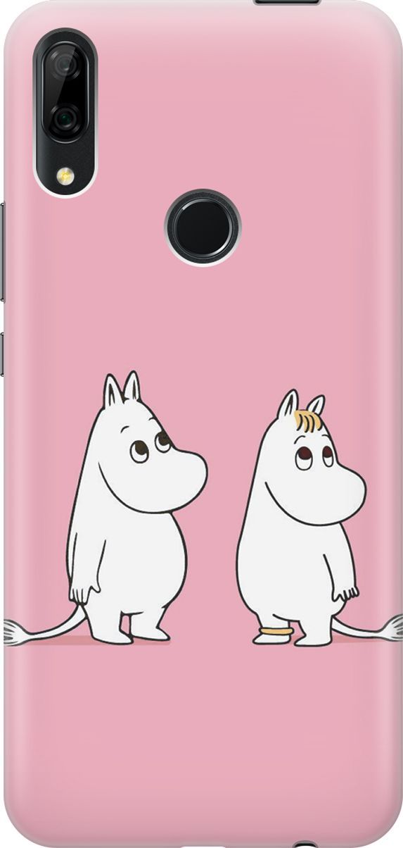 

Чехол на Honor 9X/Huawei P Smart Z/Y9 Prime (2019) "Муми-тролли на розовом", Белый;розовый, 6423
