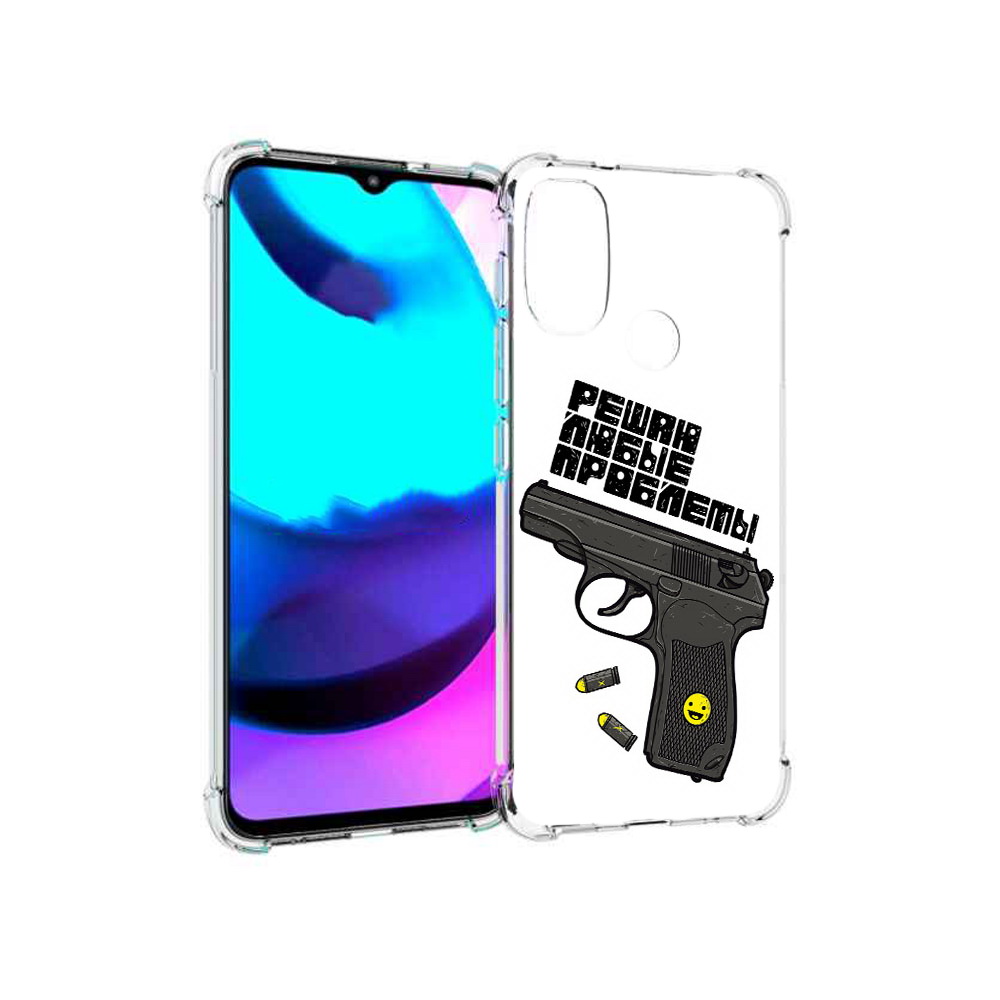 

Чехол MyPads Tocco для Motorola Moto E20 пистолет против проблем (PT162039.356.542), Прозрачный, Tocco