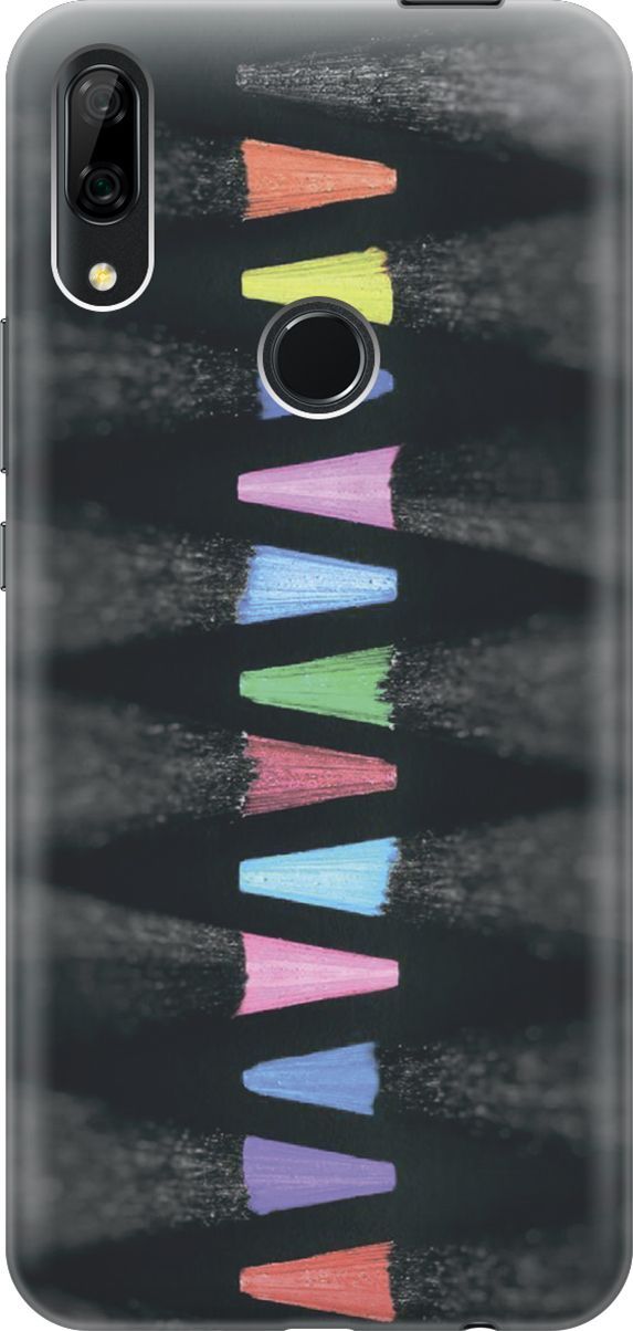 

Чехол на Honor 9X/Huawei P Smart Z/Y9 Prime (2019) "Разноцветные карандаши", Голубой;черный, 6423
