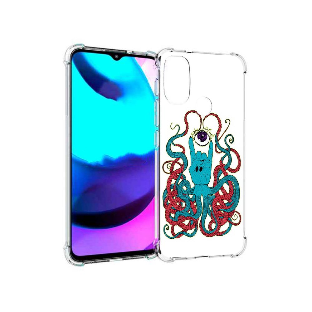 

Чехол MyPads Tocco для Motorola Moto E20 осьминог-рука абстракция (PT162039.356.530), Прозрачный, Tocco