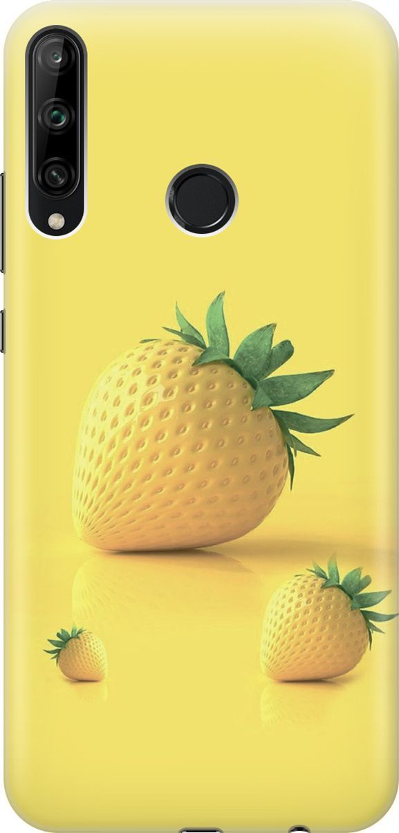 

Чехол на Honor 9C/Huawei P40 Lite E "Желтая клубника", Черный, 6416