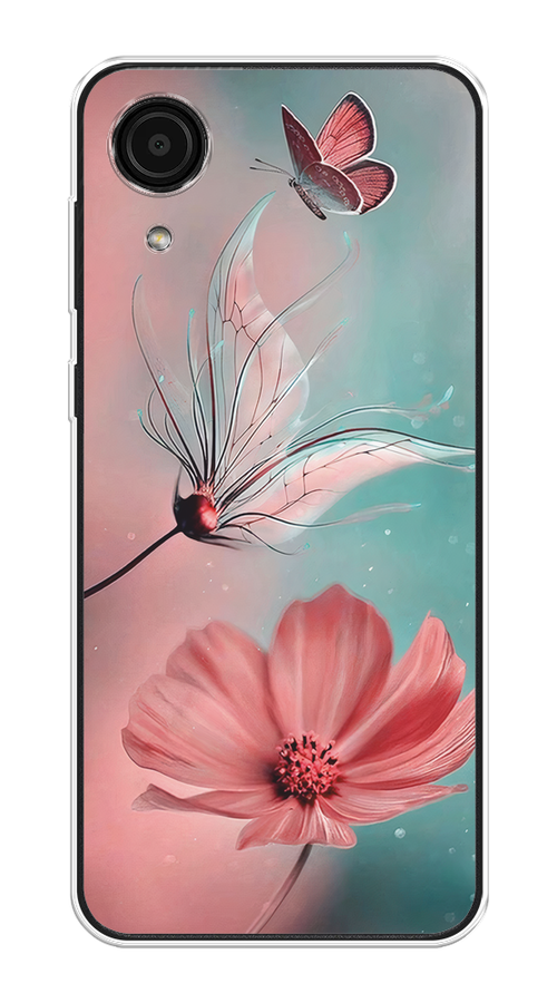 

Чехол на Samsung Galaxy A03 Core "Бабочка и цветок", Голубой;розовый, 2104750-1