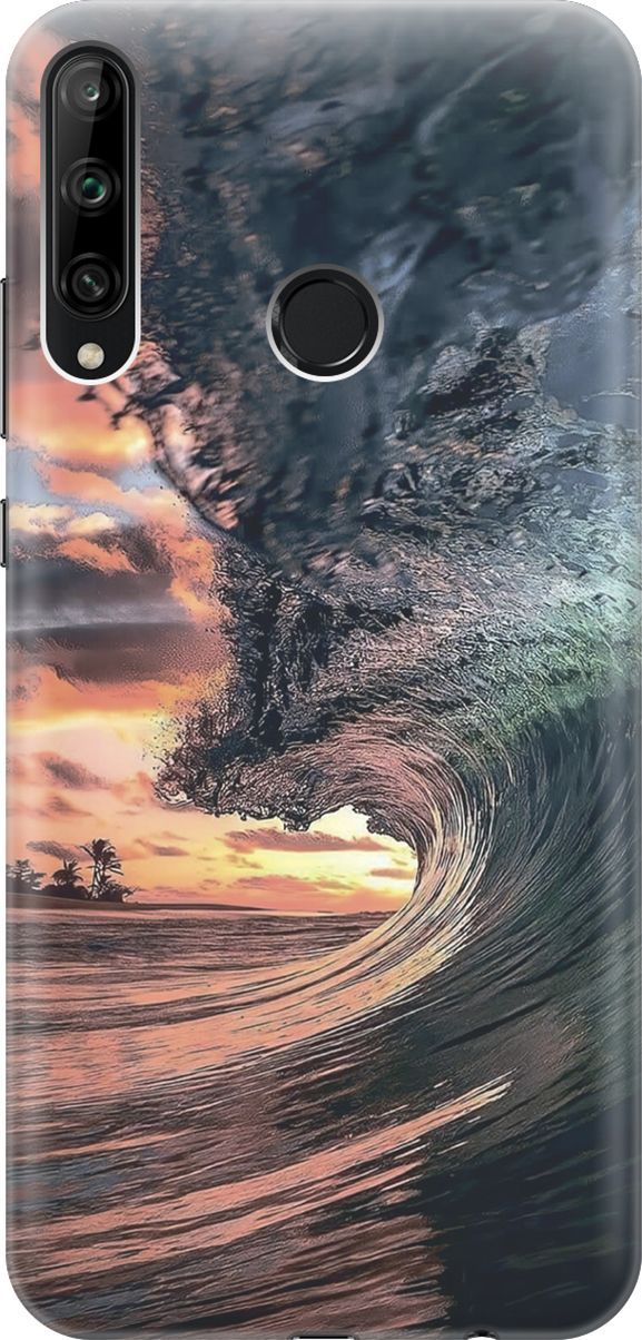 

Чехол на Honor 9C/Huawei P40 Lite E "Волна на закате", Оранжевый;синий, 6415
