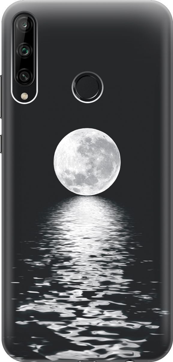 

Чехол на Honor 9C/Huawei P40 Lite E "Луна над морем", Белый;черный, 6415