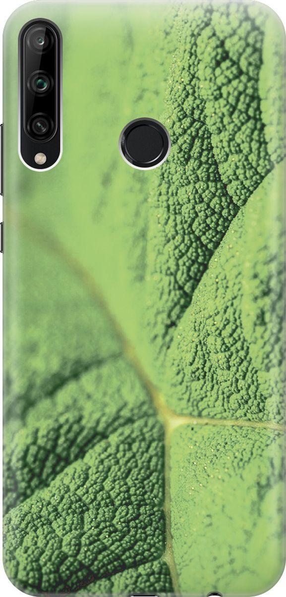 

Чехол на Honor 9C/Huawei P40 Lite E "Лист в макро", Зеленый, 6414
