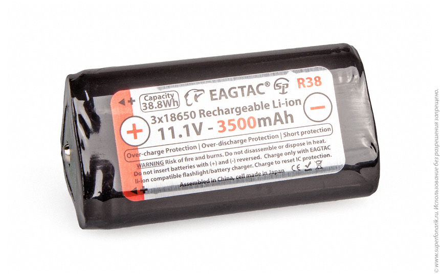 

Батарея для фонаря EagTac MX30 11.1V 3x18650 3500mAh