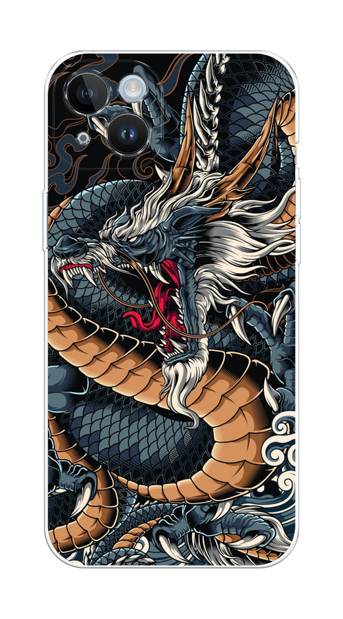 

Чехол на Apple iPhone 14 Plus "Japanese Dragon", Коричневый;черный;синий, 15350-1