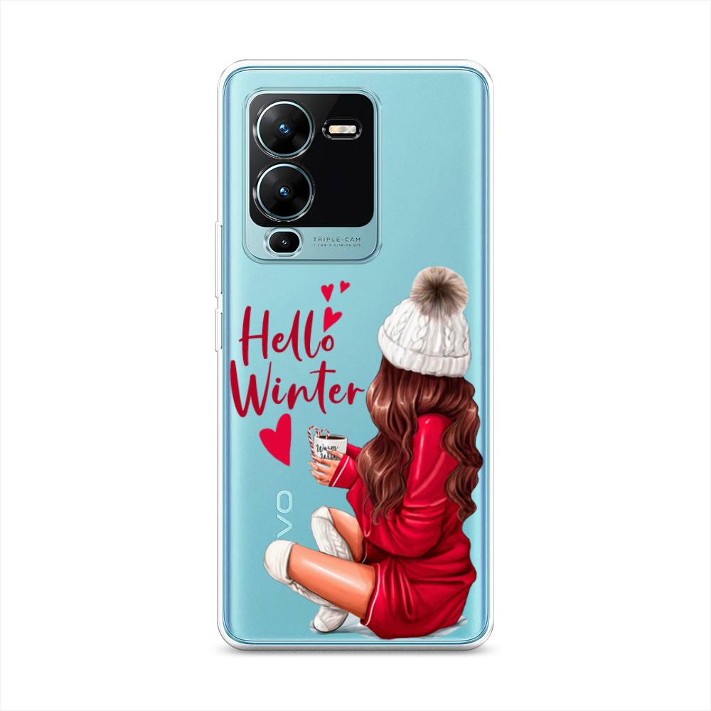 

Чехол на Vivo V25 Pro 5G "Hello winter", Красный;белый;коричневый, 267450-5