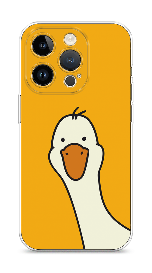 

Чехол на Apple iPhone 14 Pro "Утка на желтом фоне", Желтый;красный, 15250-1