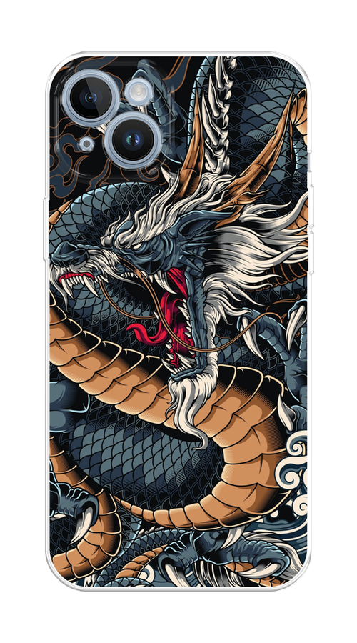 

Чехол на Apple iPhone 14 "Japanese Dragon", Коричневый;черный;синий, 15150-1