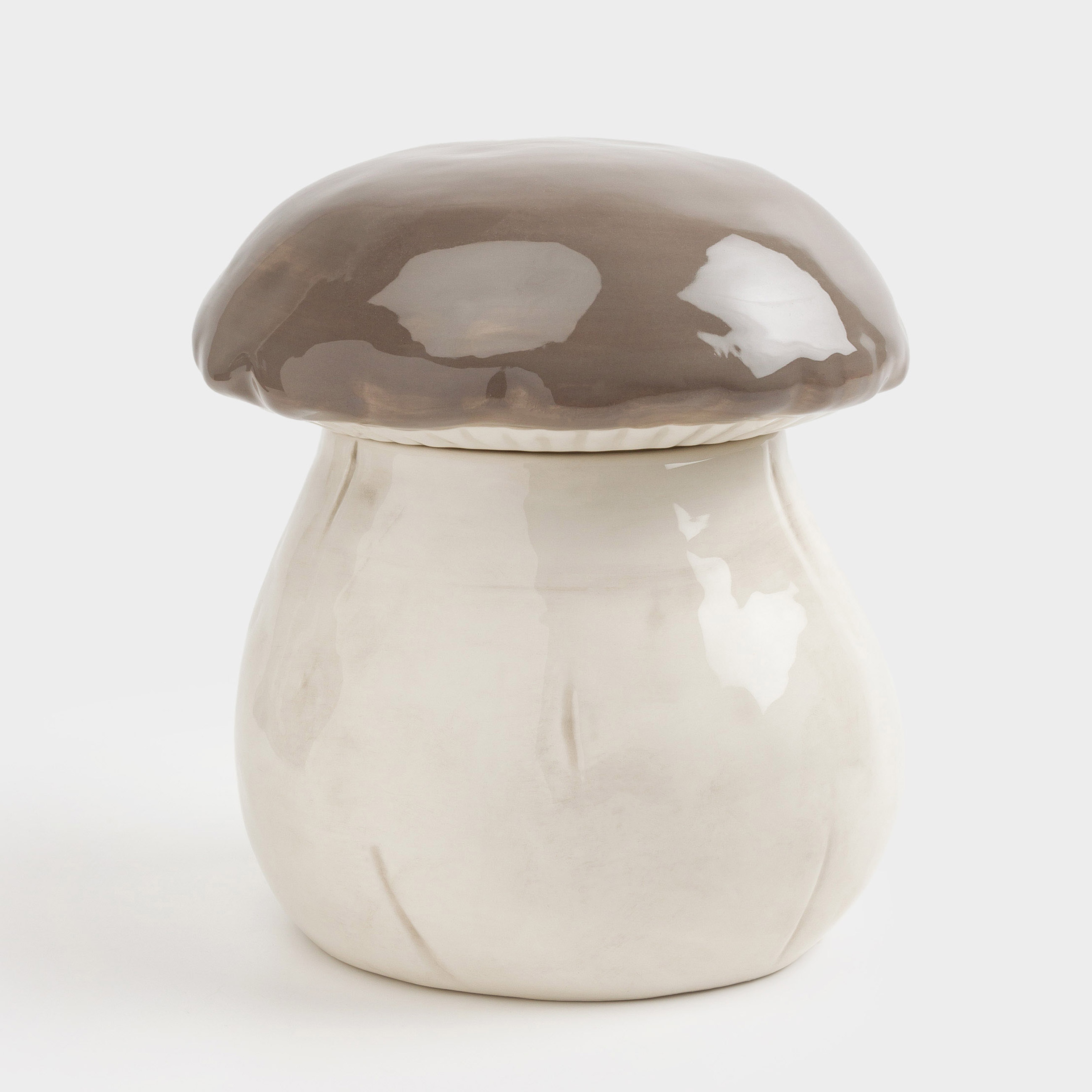 

Емкость для хранения, 17x18 см, 1,3 л, керамика, молочно-коричневая, Гриб, Slight frost, Бежевый