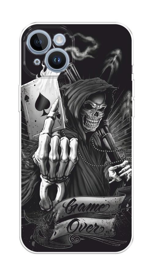 

Чехол на Apple iPhone 14 "Игра закончена", Черный;серый, 15150-1