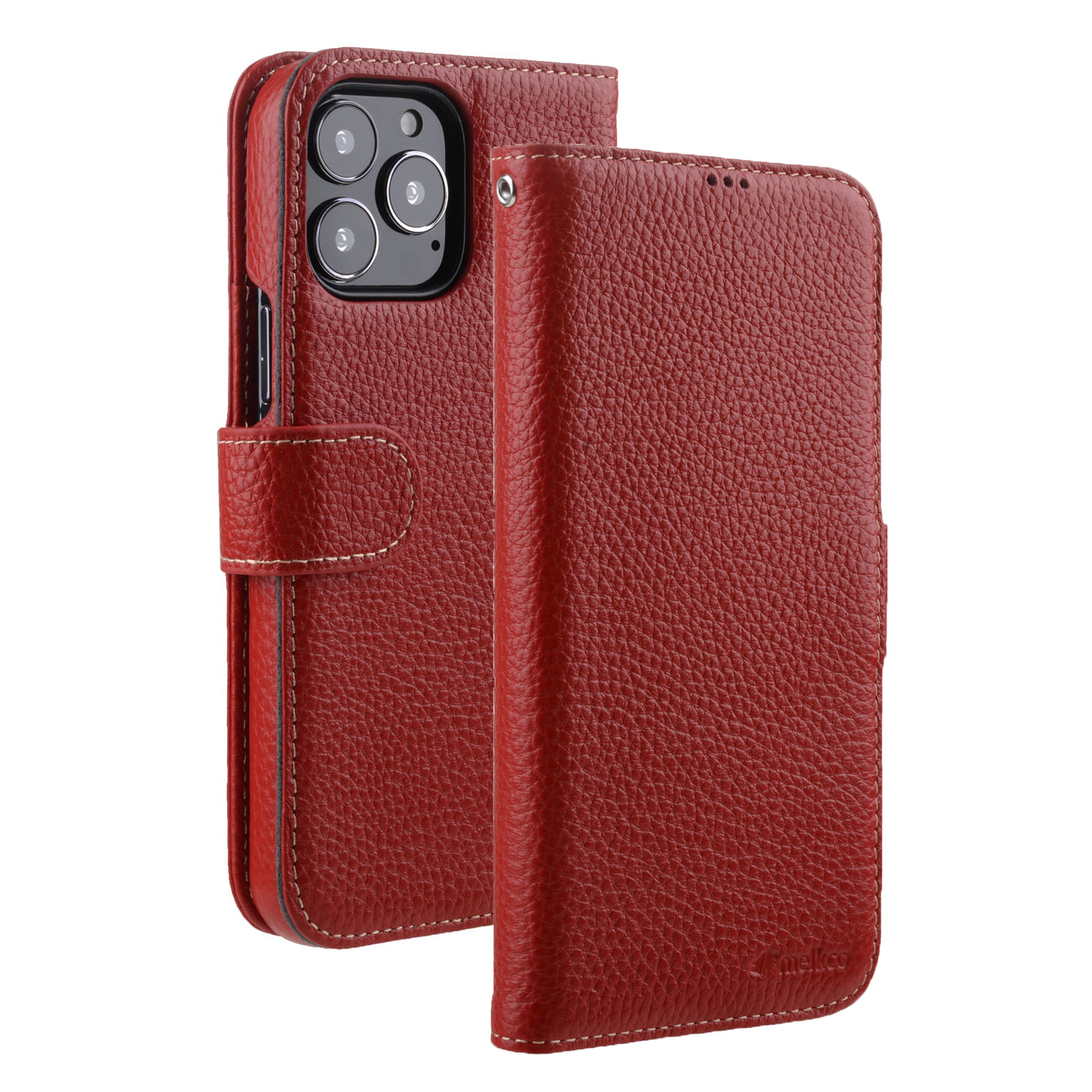 

Кожаный чехол книжка Melkco для Apple iPhone 14 Pro Max (6.7") - Wallet Book Type, красный, Wallet Book Type для iPhone 14 Pro Max