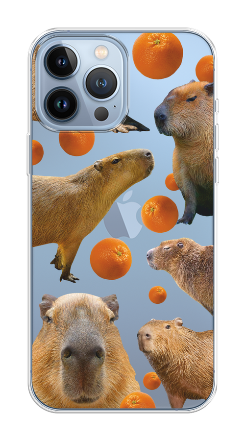 

Чехол на Apple iPhone 13 Pro Max "Капибара и апельсины", Бежевый;оранжевый, 14450-1