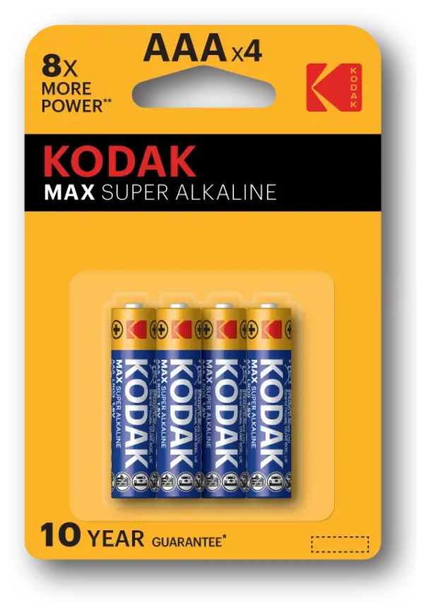

Батарейки Kodak AAA LR03-4BL MAX SUPER Alkaline по 4шт