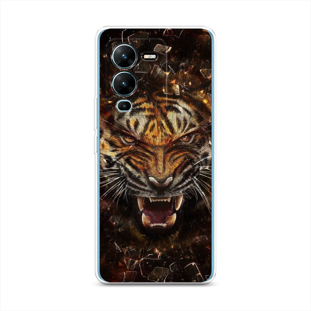 

Чехол на Vivo V25 Pro 5G "Тигр осколки", Оранжевый;серый;черный, 267450-1