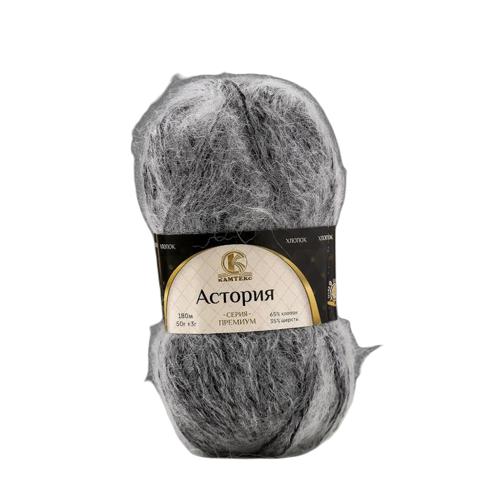 

Пряжа "Астория" 65% хлопок, 35% шерсть 180м/50гр (7406 меланж), Серый, Пряжа для вязания "Астория"