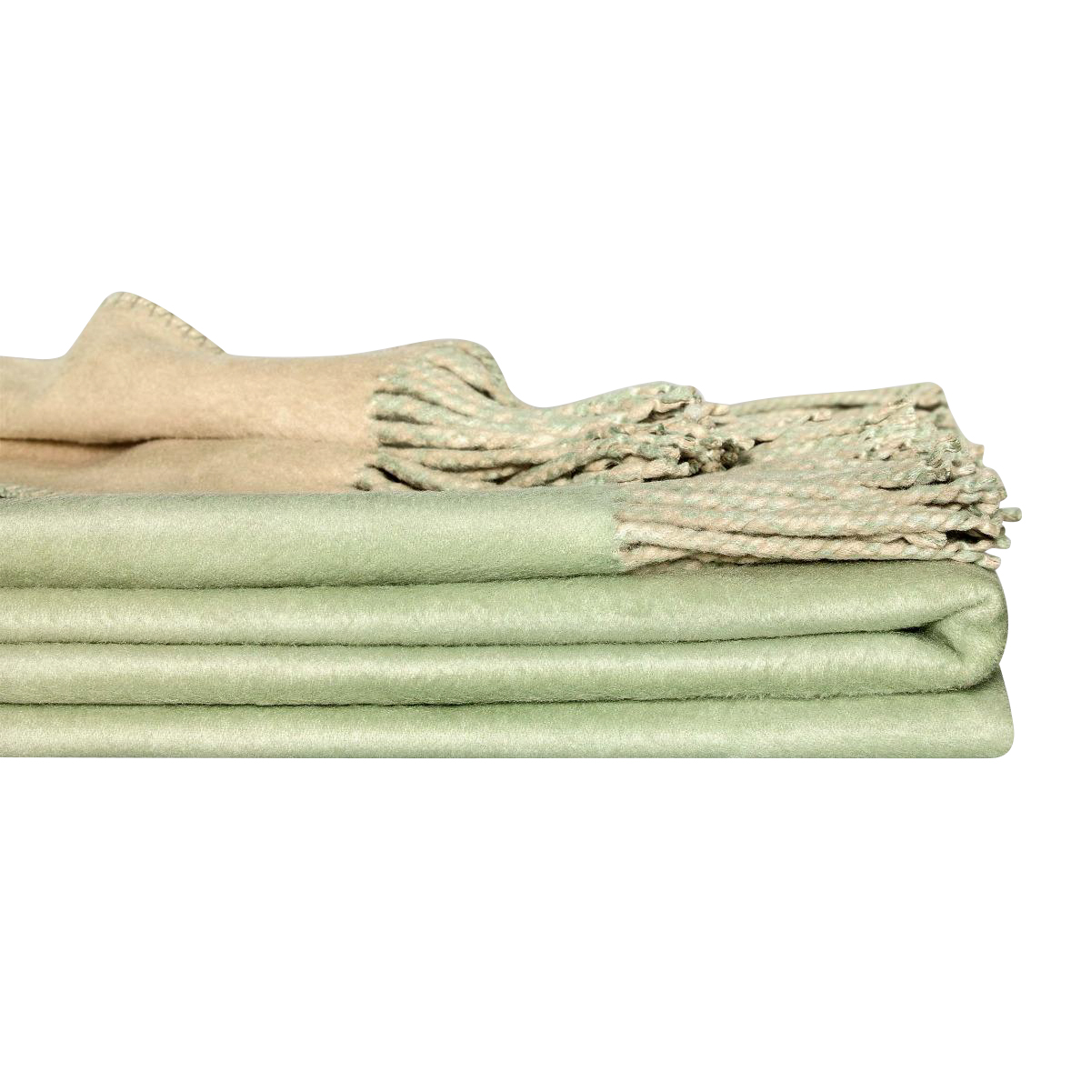 фото Плед togas маринетти 200 х 210 см шелк + хлопок бежевый + зеленый