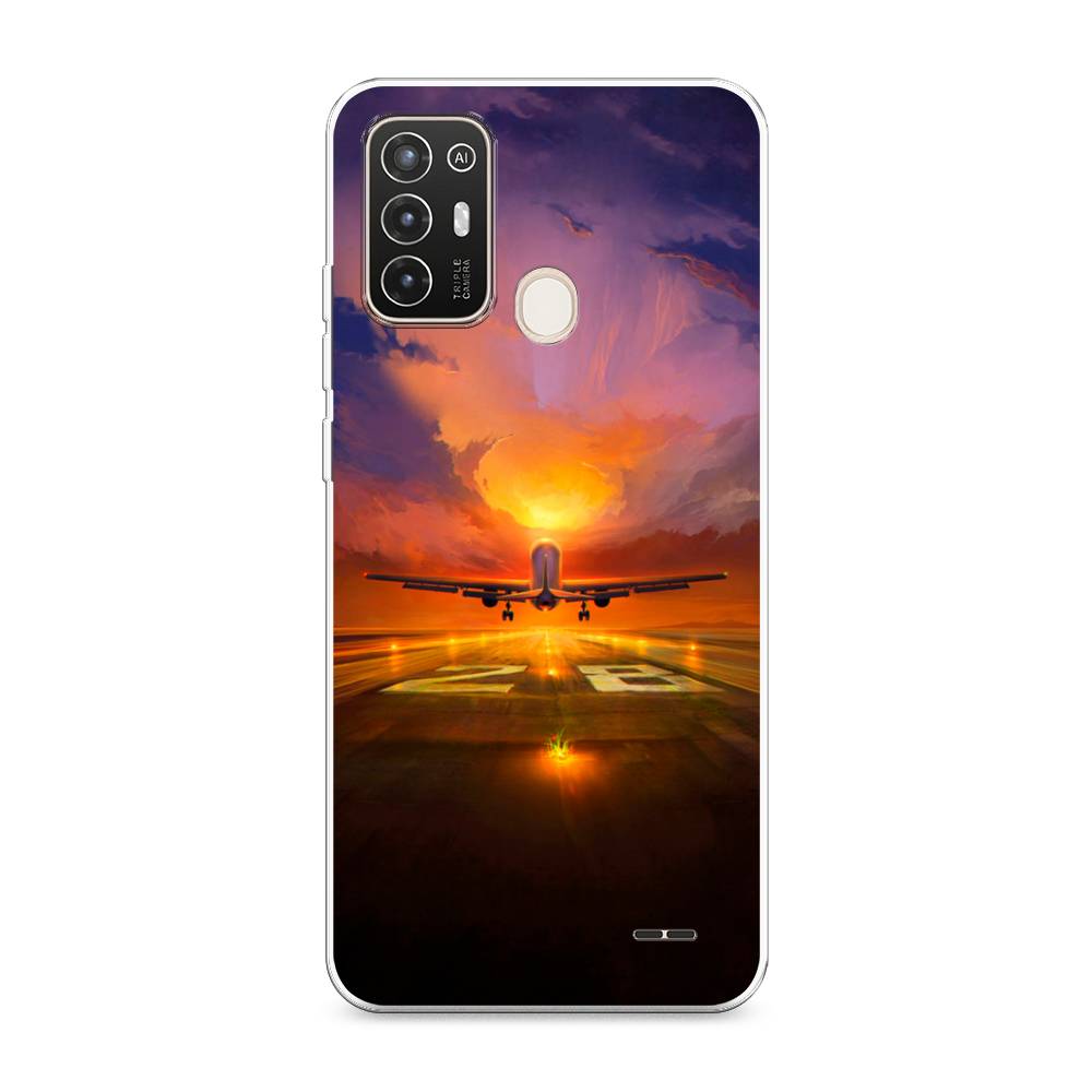 

Чехол на ZTE Blade A52 "Самолет на посадке", Оранжевый;синий, 136250-6