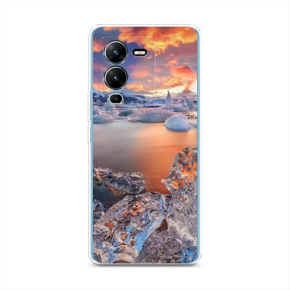 

Чехол на Vivo V25 Pro 5G "Ледники", Синий;оранжевый, 267450-2