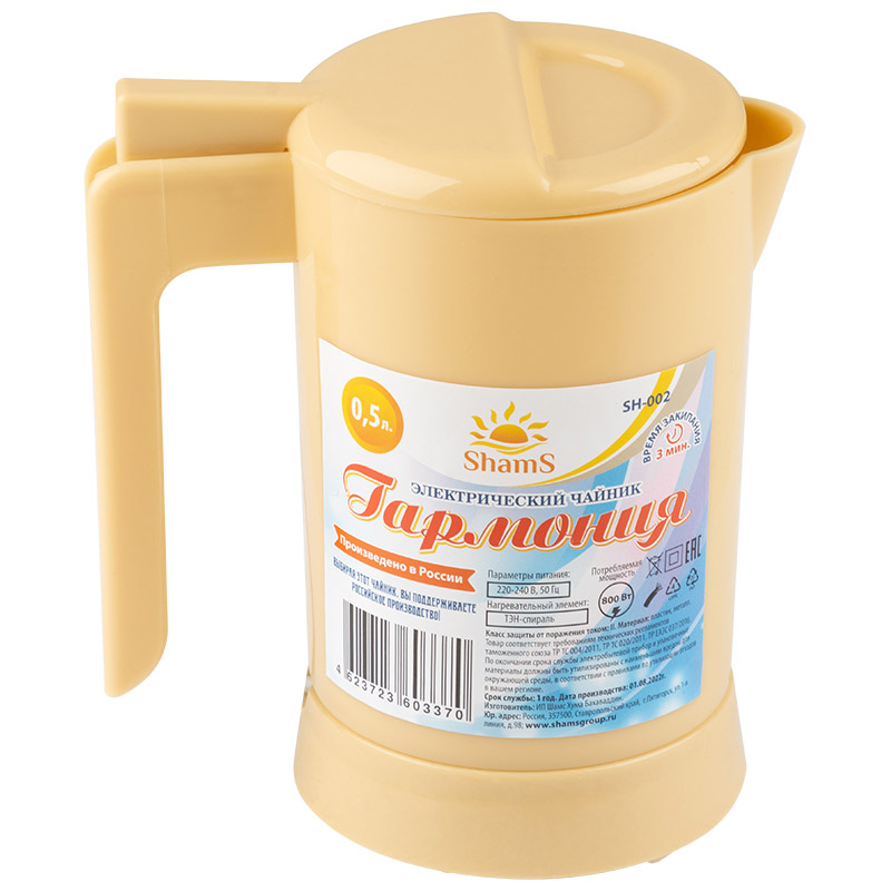 

Чайник электрический SHAMS SH-002 0.5 л бежевый, SH-002