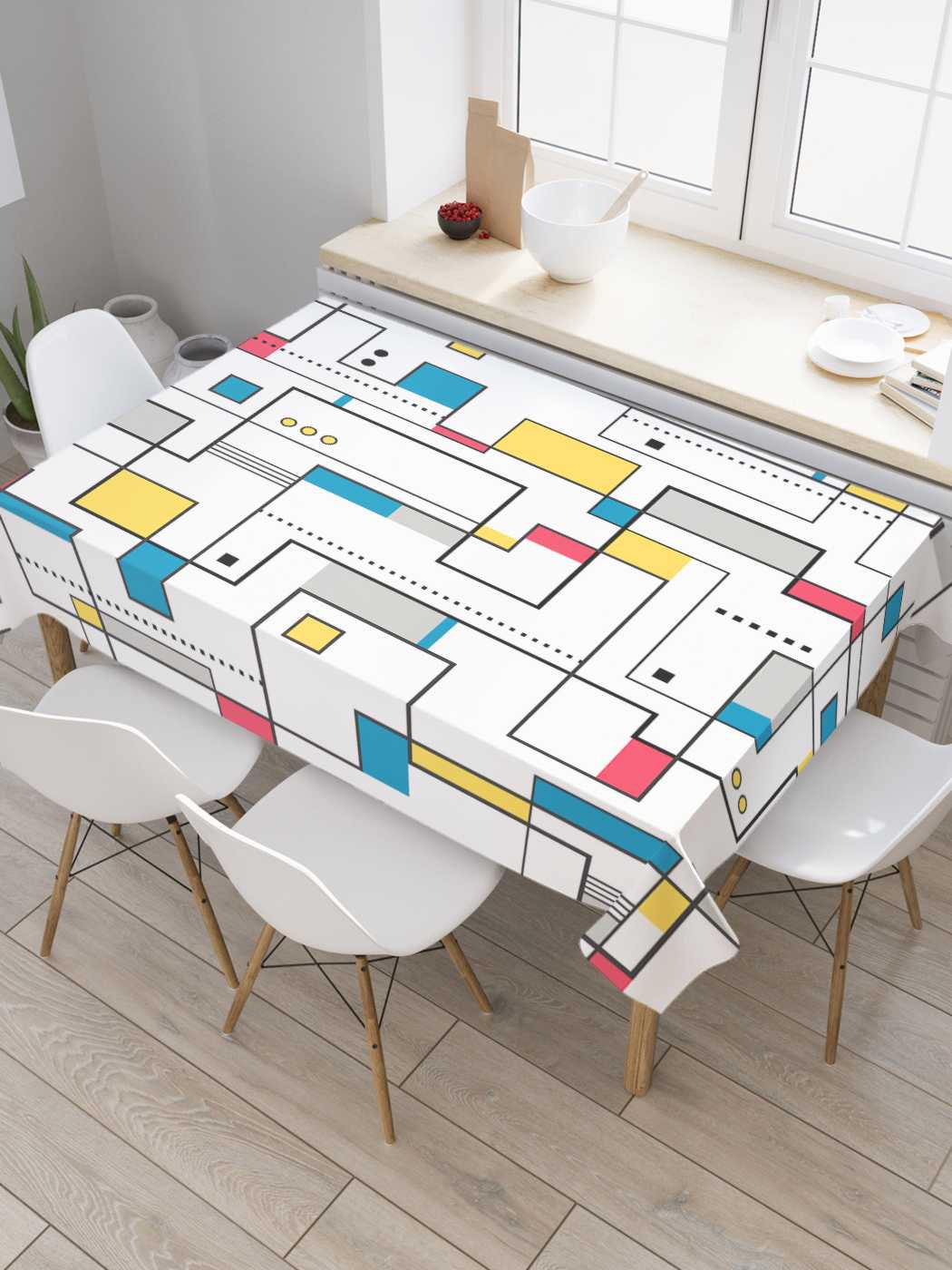 

Скатерть прямоугольная JoyArty "Хаотическая схема" из сатена, 180x145 см, Синий, Хаотическая схема