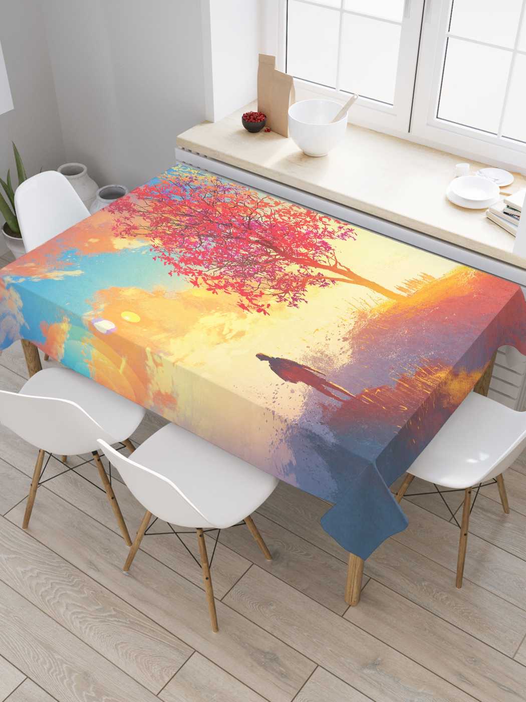 

Скатерть прямоугольная JoyArty "Прибытие к знаниям" из сатена, 180x145 см, Зеленый, Прибытие к знаниям